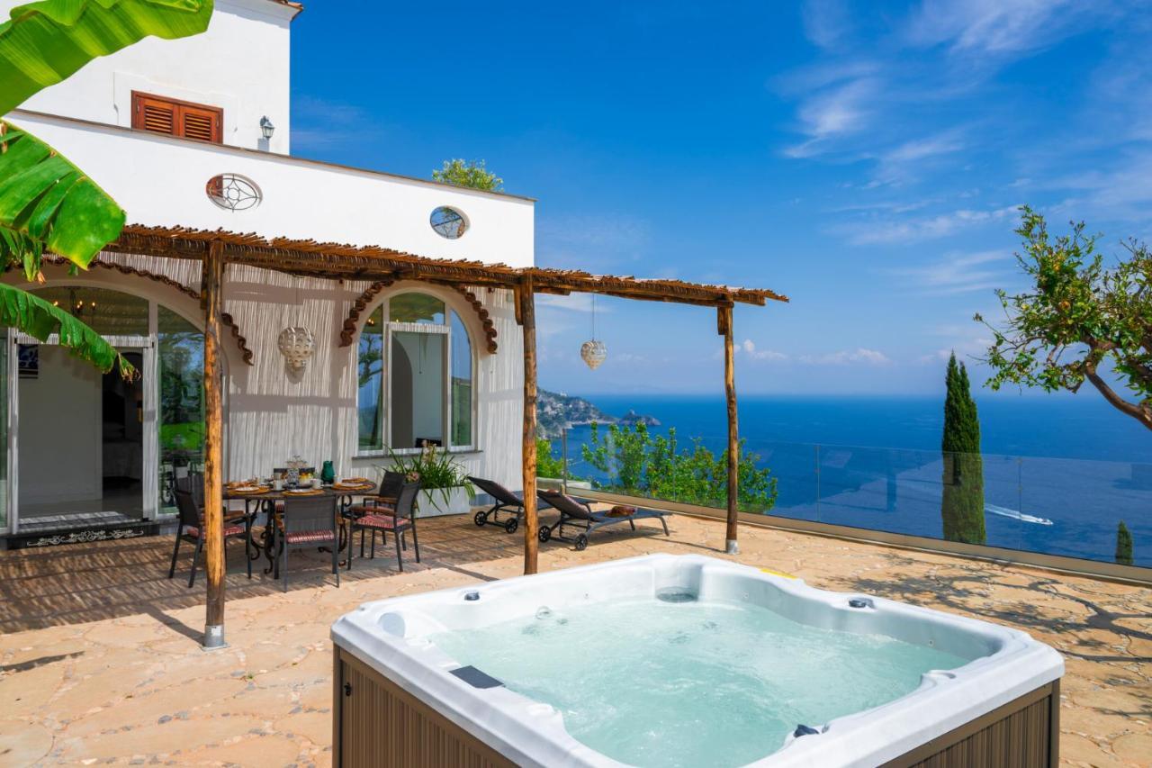 Villa Mimina - Exclusive Villa With Garden, Jacuzzi And Sea View プライアーノ エクステリア 写真